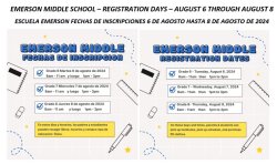 Registration Days for Emerson Middle School 2024